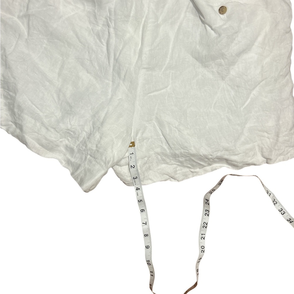 J.Crew White Linen Shorts Women’s 2X Pull On Casual Summer Beach Plus Size - Picture 6 of 7